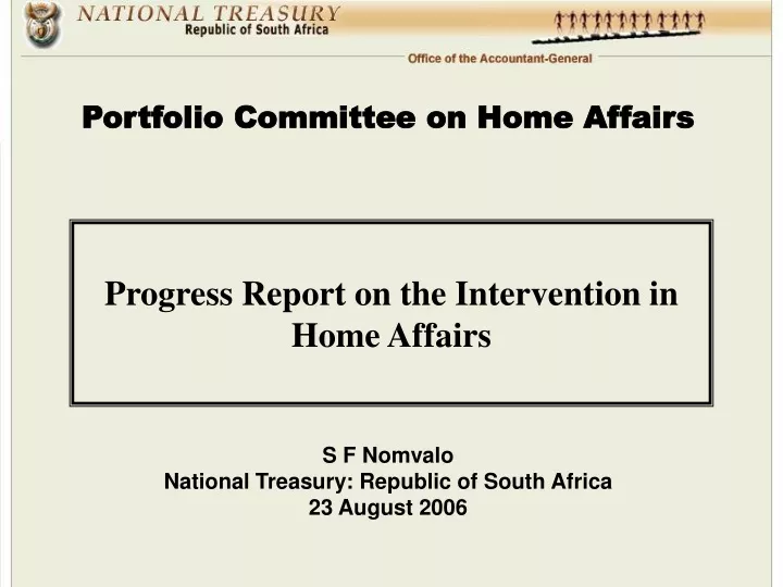 portfolio committee on home affairs