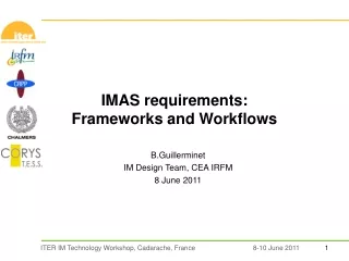 IMAS requirements: Frameworks and Workflows