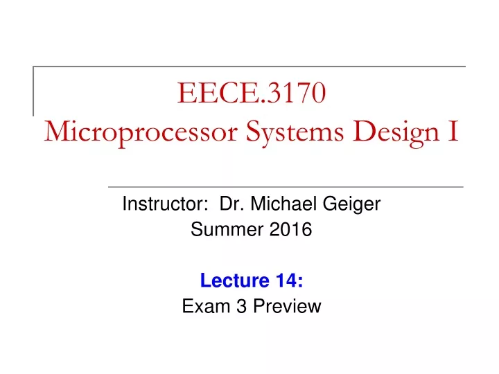 eece 3170 microprocessor systems design i
