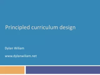 Principled curriculum design
