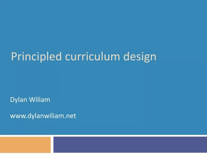 principled curriculum design