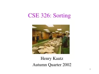 CSE 326: Sorting