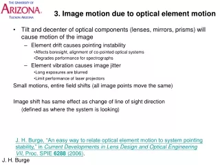 3. Image motion due to optical element motion