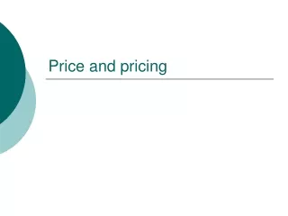 Price and pricing