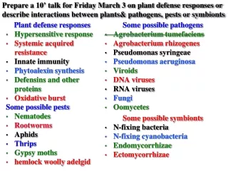 Plant defense  responses Hypersensitive  response Systemic acquired resistance Innate immunity
