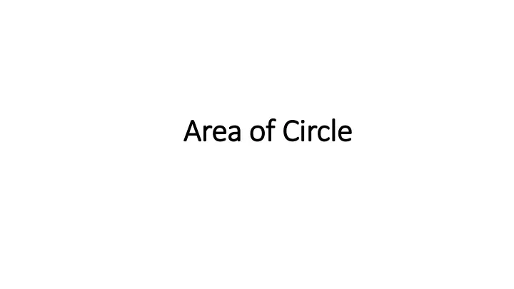 area of circle