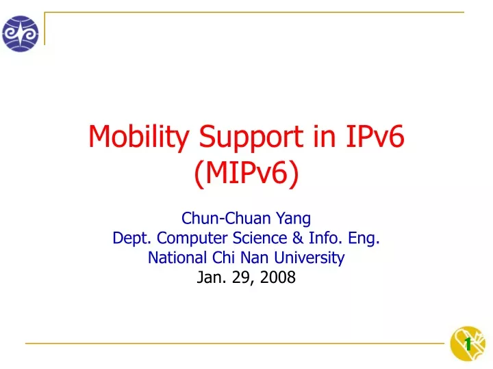 mobility support in ipv6 mipv6