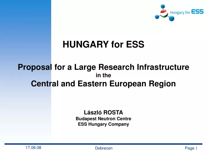 hungary for ess proposal for a large research