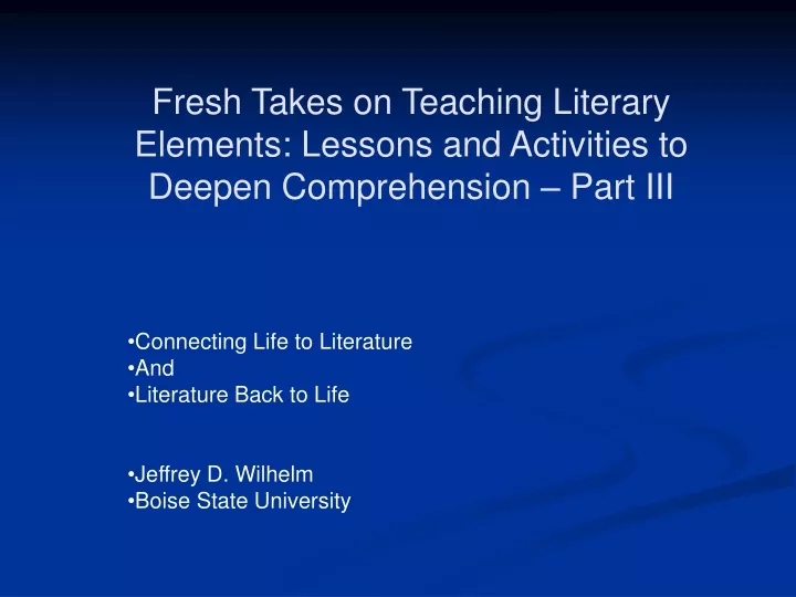 fresh takes on teaching literary elements lessons