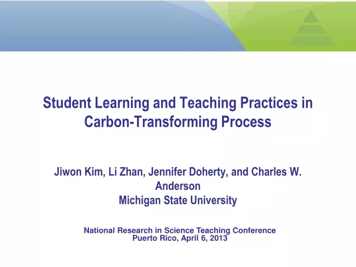 student learning and teaching practices in carbon transforming process