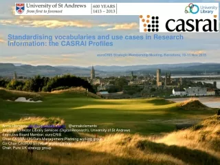 Standardising  vocabularies and use cases in Research Information: the CASRAI Profiles