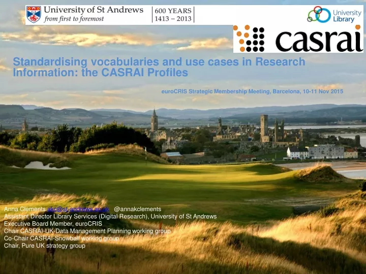 standardising vocabularies and use cases