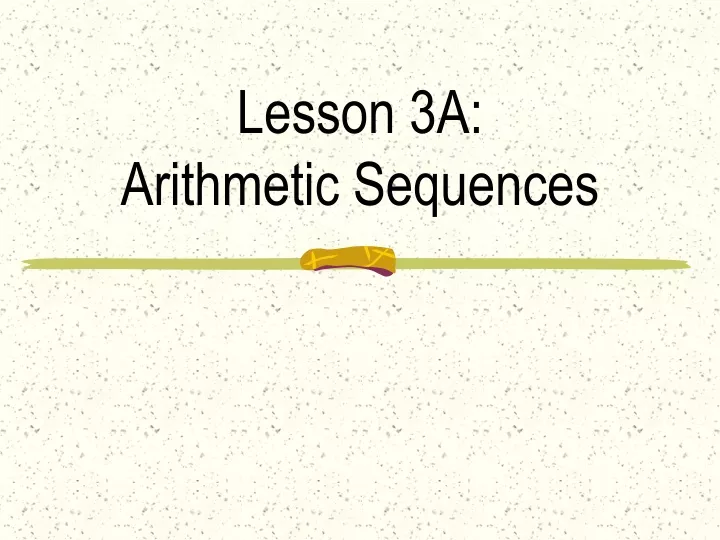 lesson 3a arithmetic sequences