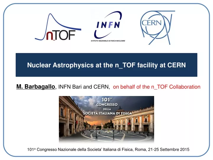 nuclear astrophysics at the n tof facility at cern