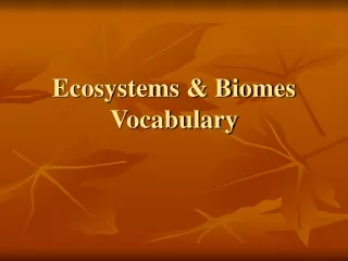 Ecosystems &amp; Biomes Vocabulary