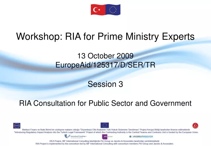 workshop ria for prime ministry experts