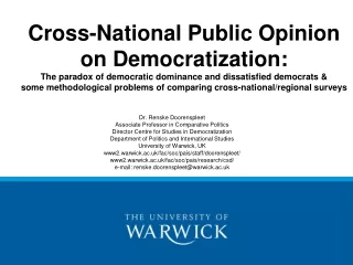 Dr. Renske Doorenspleet Associate Professor in Comparative Politics