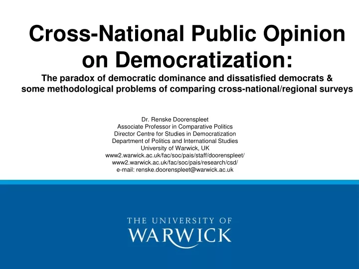 cross national public opinion on democratization