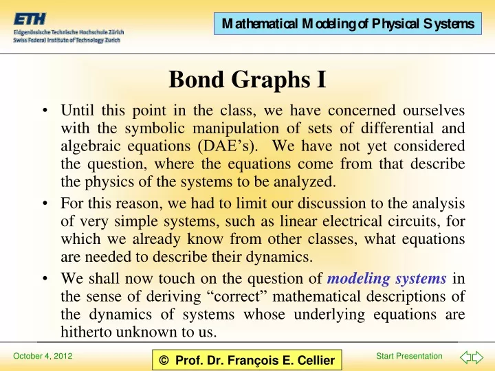 bond graphs i