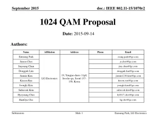 1024 QAM Proposal