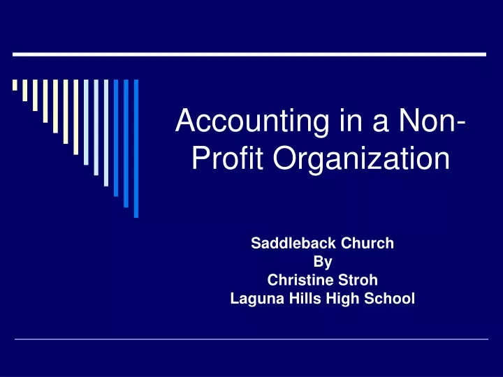 accounting in a non profit organization