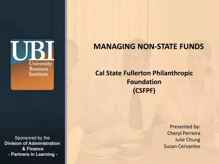 managing non state funds