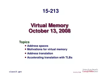 Virtual Memory October 13, 2008