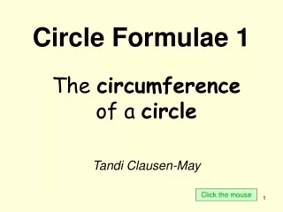 Circle Formulae 1