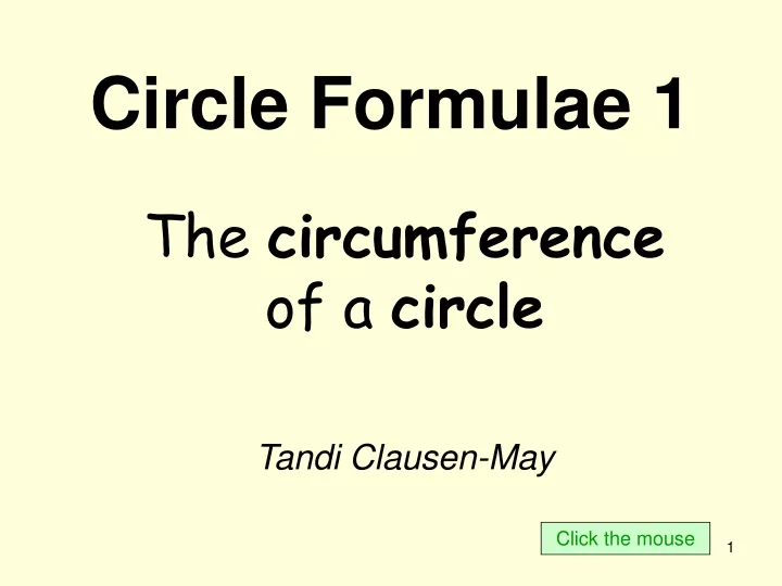 circle formulae 1