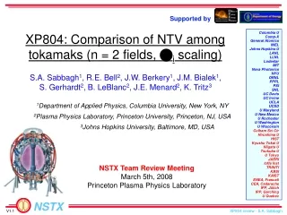 XP804: Comparison of NTV among tokamaks (n = 2 fields,  n i  scaling)