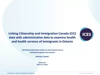 About Institute for Clinical Evaluative Sciences (ICES)