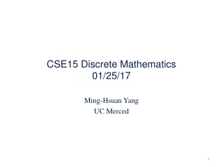 CSE15 Discrete Mathematics 01/25/17