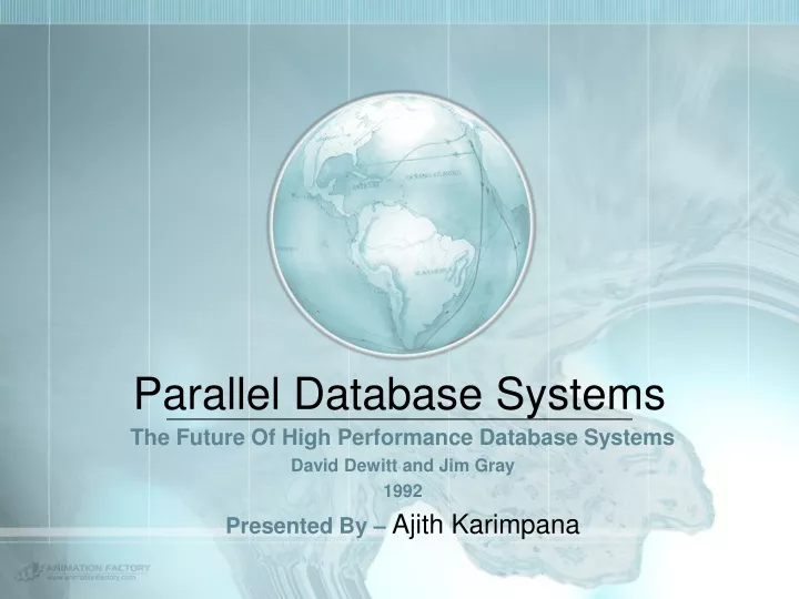 parallel database systems