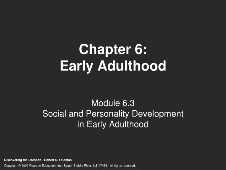 chapter 6 early adulthood