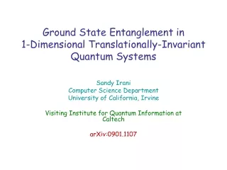 Ground State Entanglement in 1-Dimensional Translationally-Invariant Quantum Systems