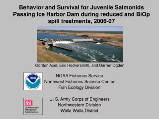 NOAA Fisheries Service Northwest Fisheries Science Center Fish Ecology Division