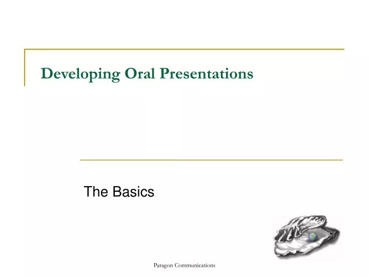 developing oral presentations
