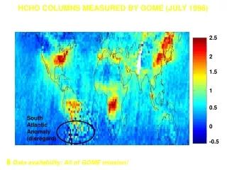 HCHO COLUMNS MEASURED BY GOME (JULY 1996)