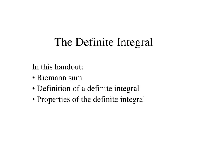 the definite integral