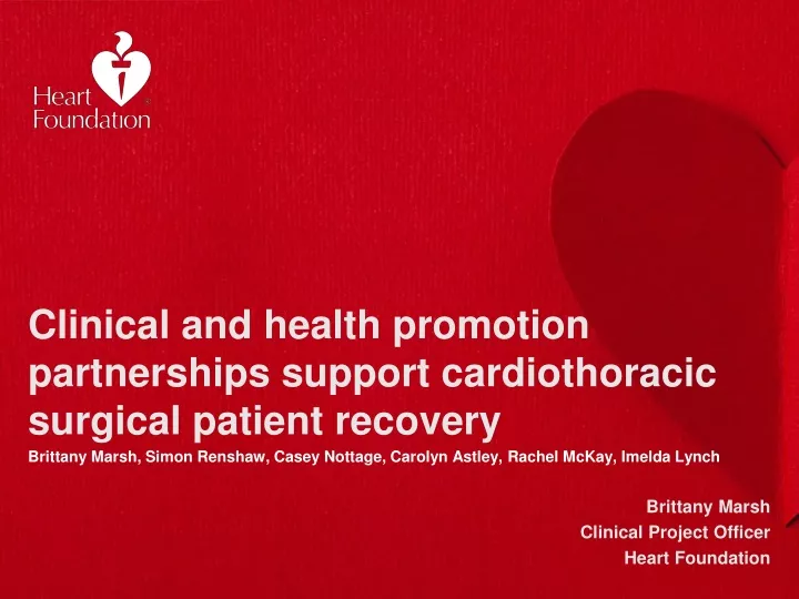 clinical and health promotion partnerships