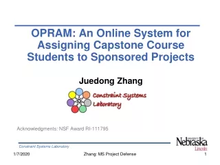 OPRAM: An Online System  f or Assigning Capstone Course Students to Sponsored Projects