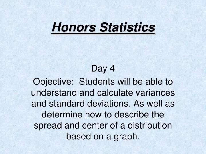 honors statistics