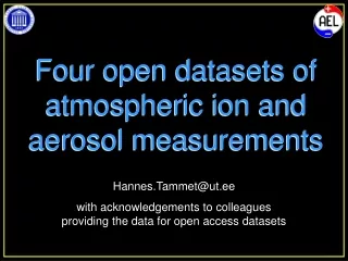 Four open datasets of atmospheric ion and aerosol measurements