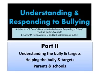 Understanding &amp; Responding to Bullying