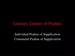 Literary Genres of Psalms