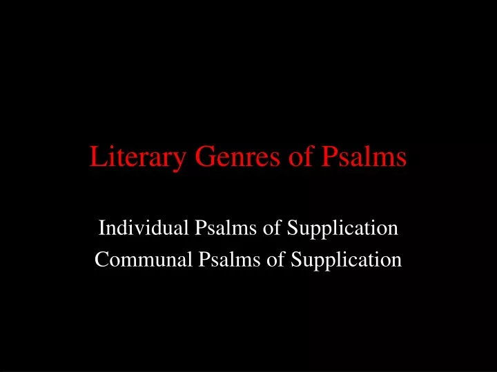 literary genres of psalms
