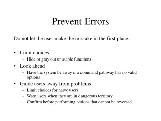 Prevent Errors