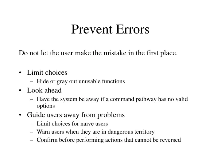 prevent errors
