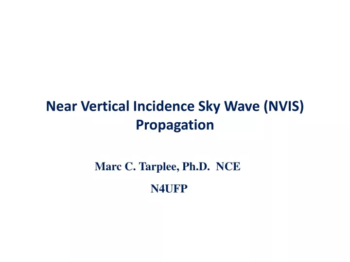 near vertical incidence sky wave nvis propagation