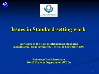 Issues in Standard-setting work